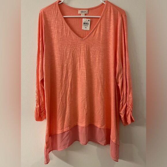 NWT Style & Co Layered Hem Tunic 1X - Picture 1 of 7